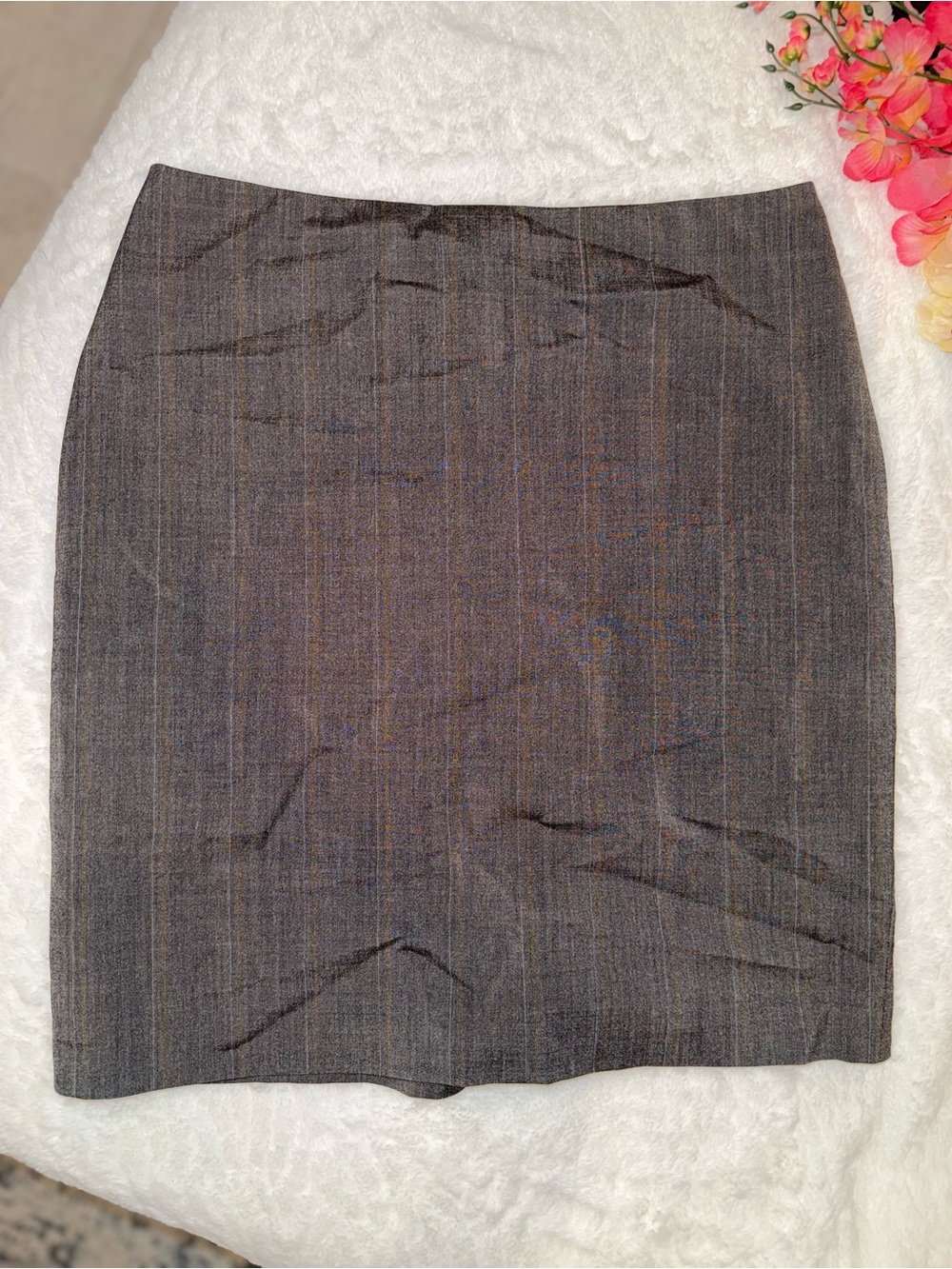 Anne Klein Charcoal Pinstripe Pencil Skirt Size 4P